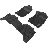 Ford Ranger PX/PX2/PX3 Dual Cab 2012-ON Front and Rear Black Rubber 3DMAXTRAC Floor Mats