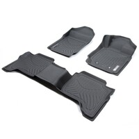 Mazda BT50 Dual Cab 2012-2020 Black Front and Rear Rubber KAGU Floor Mats