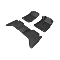 Holden Colorado Dual/Crew Cab 5/2012-2015 Black Front and Rear Rubber KAGU Floor Mats