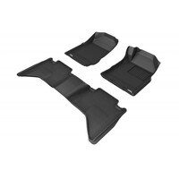 Isuzu DMAX Dual Cab 2012-2020 Black Front and Rear Rubber KAGU Floor Mats