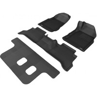 Isuzu MUX Wagon 2012-2021 Black 3-Row Rubber KAGU Floor Mats