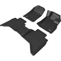 Isuzu DMAX Dual Cab 2020-2023 Black Front and Rear Rubber KAGU Floor Mats