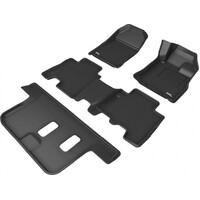 Isuzu MUX 2020-2023 Black 3-Row KAGU Floor Mats