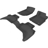 Mitsubishi Triton ML/MN Dual Cab 2006-2014 Black Front and Rear Rubber KAGU Floor Mats