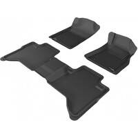 Toyota Hilux N70 Dual Cab 2005-2011 Black Front and Rear Rubber KAGU Floor Mats