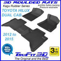 Toyota Hilux N70 Dual Cab 2005-2011 Grey Front and Rear Rubber KAGU Floor Mats