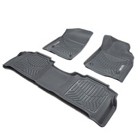 Lexus LX570 2008-2012 Black Front and Rear Rubber KAGU Floor Mats