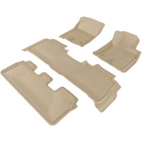 Lexus LX575 2008-2012 Beige 3-Row Rubber KAGU Floor Mats