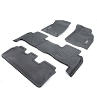 Toyota Land Cruiser 200 series GX/GXL 2007-2011 Black 3-Row Rubber KAGU Floor Mats