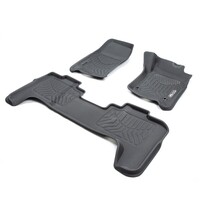 Toyota Land Cruiser 79 Dual Cab 2007-ON Front and Rear Black Rubber 3DMAXTRAC Floor Mats