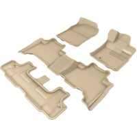 Toyota Prado 150 series 2013-2021 Beige 3-Row Rubber KAGU Floor Mats