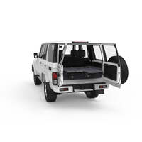 DUAL ROLLER FLOOR DRAWERS TO SUIT TOYOTA LANDCRUISER 70 SERIES 76 WAGON 01/2007-07/2009