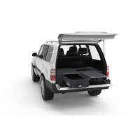 SINGLE ROLLER FLOOR DRAWERS TO SUIT TOYOTA LANDCRUISER 100 SERIES SAHARA WAGON WITH REAR AIR CON 04/1998-11/2007