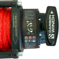24 Volt Carbon 12K 12000lb Electric Winch With Synthetic Rope 