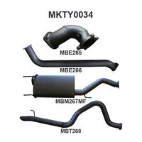 HDJ100 4.2L TD WAGON 3IN CENTRE MUFFLER & REAR TAIL