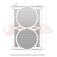 Engine Oil Cooler - Plate & Fin 280 x 423 x 37mm (48 Row) suits 2 x 8" SPAL Fans, Temp Switch Boss