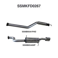 FALCON BA BF 6CYL XR6 UTE CATBACK HOTDOG/MUFFLER