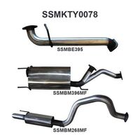 UZJ100 LANDCRUISER 4.7L V8 3IN CAT-BACK EXHAUST WITH CENTRE & REAR MUFFLER