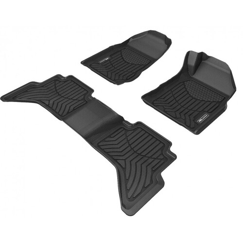 Isuzu DMAX Dual Cab 20122019 Front and Rear Black Rubber 3DMAXTRAC